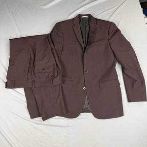 Traje de lana BAR III Borgoña Vino Calce ajustado Dos piezas para hombre talla 36R x 30W x 30L - Imagen 1 de 17