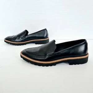 Ecco Womens Loafer Flats 40 9 Leather Danish Design Black - Picture 1 of 10