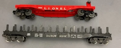 2X 3-Rail Flatcars O Scale Lionel #6816 & K-Line Rio Grande #80000 O2942 - Image 1 of 4