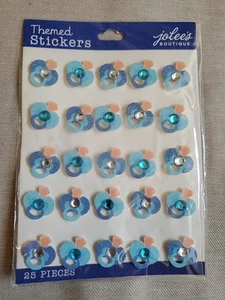 Baby Boy Blue Glitter Pacifier Binkie Newborn Jolee's Boutique Repeats Stickers - Picture 1 of 8