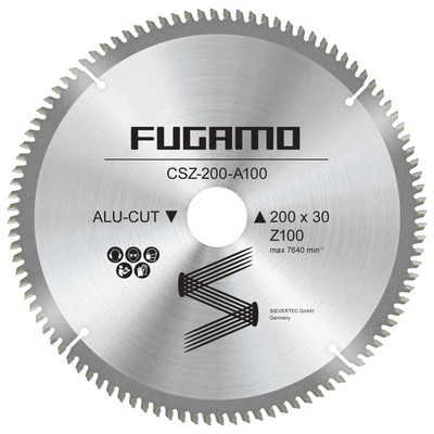FUGAMO HM-Kreissägeblatt Ø 200 x 30 mm 100 Z Kreissäge Gehrungssäge für Holz Alu Acryl