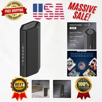 Ultra-Fast Nighthawk RS90 Router - Up to 50 Devices, 3.6 Gbps WiFi 7 Performance - Image 1 of 4