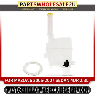 Depósito de lavadora de parabrisas con tapa y bomba para Mazda 6 2006-2007 sedán 4 puertas 2,3 L Foto 1 de 4