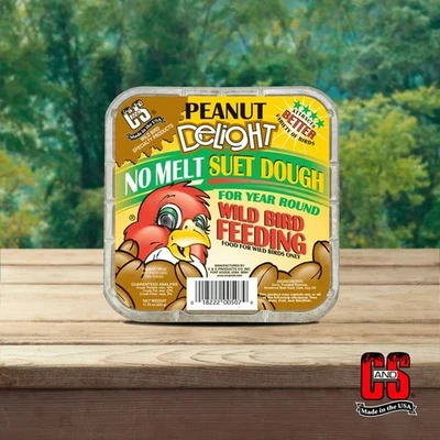 BRANDED C&S Peanut Delight No Melt Suet Dough 11.75 Ounces 8 Pack..