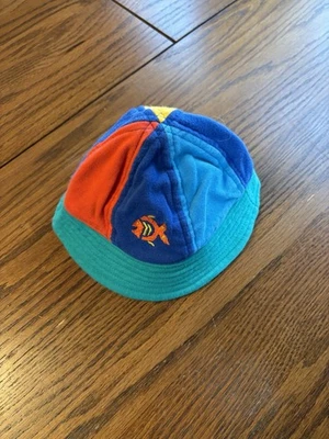 VTG Gymboree Color block Fish Baby Boys Sun Bucket Hat Newborn NB - Image 1 of 4