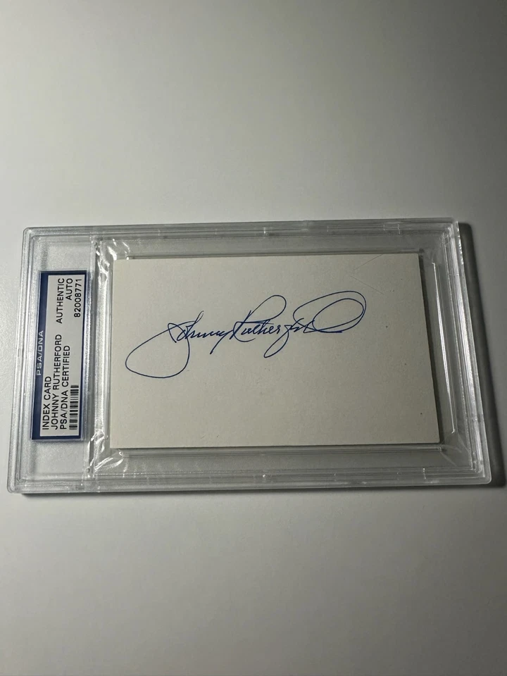 Johnny Rutherford Cut Signed Autograph Auto Index Card PSA/DNA IndyCar Champ - Image 1 of 2