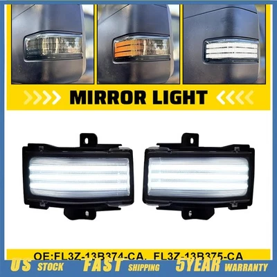 Luz de espejo lateral LED Switchback para Ford Super Duty 17-23 F250 F350 F450 F550 H Foto 1 de 4