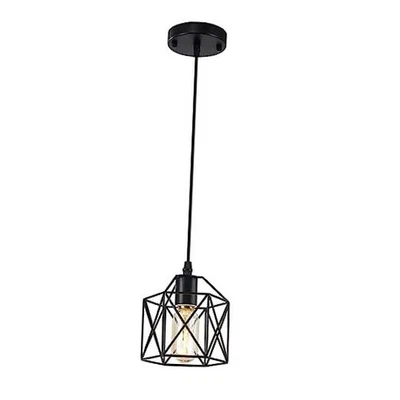 Black Pendant Light, Farmhouse Rustic Vintage Hanging Lamp Industrial 1 Pack - Image 1 of 4