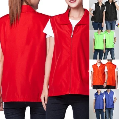 Vest Jacket Outdoor Polyester Unisex Waistcoats Workwear Zip Comfortable - Image 1 of 4