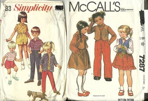 2 PANTALONES CORTOS VINTAGE CON PATRONES INFANTILES TALLA 6 - Imagen 1 de 1