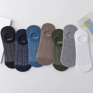 5 pares de calcetines tobilleros lisos transpirables deportivos de corte bajo de algodón para hombre - Imagen 1 de 10