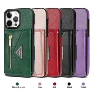 Zipper Crossbody Wallet Case for iPhone 14 13 15 Pro Max 12 11 XR XS 8 7 Plus SE - Picture 1 of 84