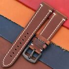 Leather Watch Strap Pin Buckle Clasp Durable Colorful Wrist Band Unisex 18-24mm