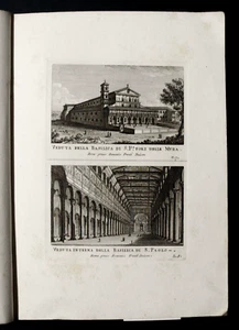 1795.Antike Radierung: ROM: ANSICHT DER BASILIKA S.P.Außerhalb der/Mauern/INNEN UNTEN.FERTIG - Bild 1 von 2