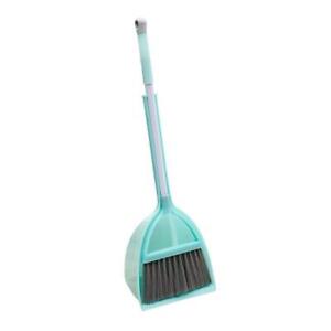 Mini Broom with Dustpan for Kids,Little Housekeeping Helper Set (Light Blue)