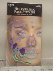 Fun World Holographic Face Eye Sticker Halloween - Picture 1 of 2