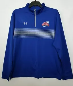 Under Armour Shirt Pullover blau 1/4 Zip grau gestreift Yahoo Sports Gr. XXL NEU - Bild 1 von 10