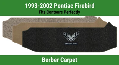 Alfombra de cubierta pequeña Lloyd Berber para Firebird '93-02 con plata con pájaro y transmisión negra Foto 1 de 4