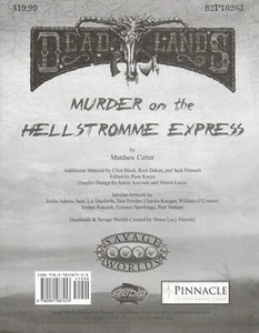 DEAD LANDS: MURDER ON THE HELLSTROMME EXPRESS - SAVAGE WORLD - PINNACLE - Picture 1 of 3