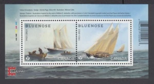 BLUENOSE SOUVENIR SHEET/OVPT #3293c 1921 - 2021 "P" x 2 MNH STAMPS - Picture 1 of 1