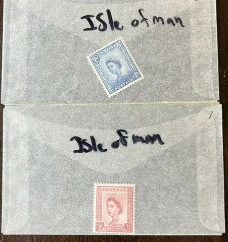 1966-1968 ISLE OF MAN MINT OG STAMPS WILDING 2½ P #1 QUEEN ELIZABETH II Cover