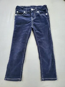 True Religion Girls Jeans Size 5 Corduroy Pants  Straight Leg Navy Blue - Picture 1 of 11