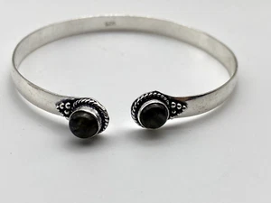 Sterling Silver 925 Bracelet Mystic Topaz Cuff Open Bangle 12.07g - Picture 1 of 9
