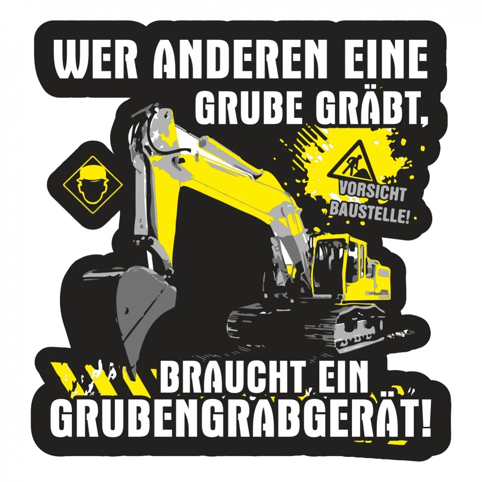 MARKENLOS Aufkleber Wetterfest Baggerfahrer 10cm Bagger Handwerker baumaschinenführer Kind