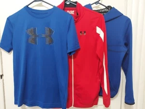 3 Pc Lot Under Armour Boy's Size Youth Large Hoodie T-Shirt Jacket - Picture 1 of 7