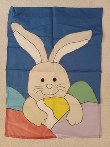 Easter Egg Bunny Rabbit Spring Garden Yard Decorative Banner Flag 38 x 27 - Picture 1 of 2
