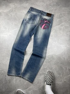 Iceberg NWT Y2K Archive 90s Jeans Pink Panther Back Print Made in Italy Size 30 - Picture 1 of 19