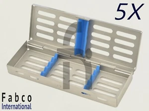 5x 5 Instruments Dental Surgical Sterilization Autoclave Cassette Tray Stainless - Picture 1 of 2