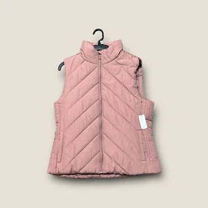 NWT Women’s Puffer Vest Size L Mauve / Pink Sleeveless Zip Up New York & Company - Picture 1 of 11
