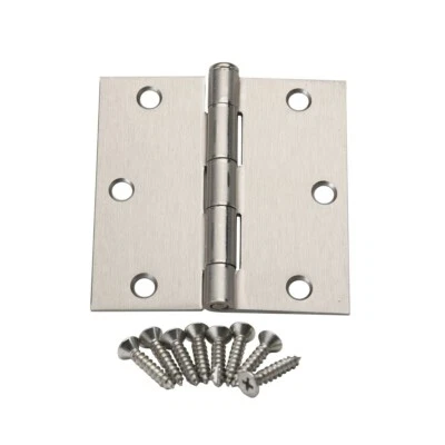 EAST WEST CONSOLIDATED 12 PCS Satin Nickel Steel Door Hinge 3.5" 3 1/2" Square Edge Corner 61968SN