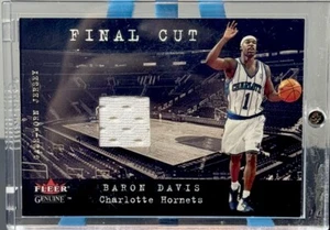 Baron Davis Fleer ‘01-‘02 Genuine Final Cut Game Worn Jersey Card Hornets  - Picture 1 of 2