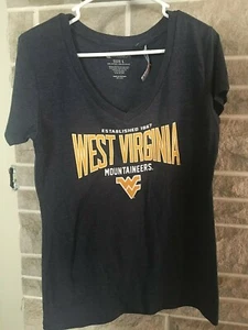 West Virginia Mountaineers NCAA Womens Size L Blue New Top NWT  - Picture 1 of 2