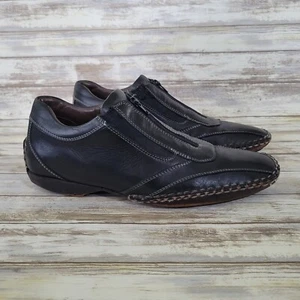 Bacco Bucci Christoff Leather Zippered Dressy Casual Loafers Men's Size 11 Black - Picture 1 of 11