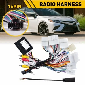 Stereo Car Radio Power Harness Adapter w/ Wire Canbus Box For Toyota 16-Pin - Picture 1 of 15