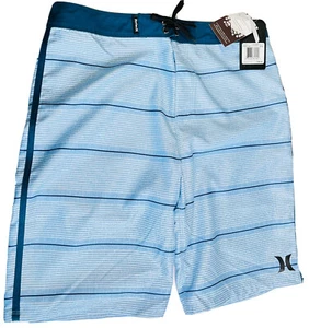 Hurley Board Shorts 18 Boys Psychic Blue stripes NWT $38 - Picture 1 of 11