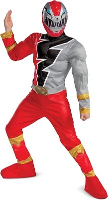 Red Ranger Power Rangers Dino Fury Deluxe Fancy Dress Up Halloween Child Costume - Image 1 of 2