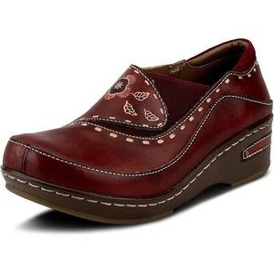 L'Artiste by Spring Step Womens Burbank Leather Slip-On Clog - Bordeaux, 36M NEW - Picture 1 of 7