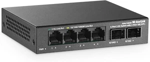 Conmutador Ethernet Mokerlink 4 Puertos 2.5G con Ranura 2X10G SFP+, Puertos Base-T 4X2.5G - Imagen 1 de 12
