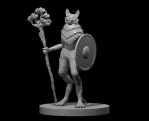 Druida Tabaxi hembra todo natural pelo largo para D&D Pathfinder DND Mini - Imagen 1 de 1