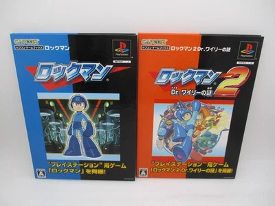 PS1 Rockman 1 & 2 Capcom Game Books 2items Japan PlayStation1 NTSC-J Megaman - Image 1 of 4