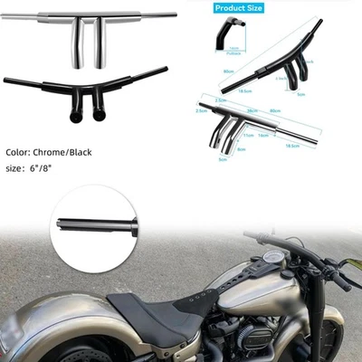 6"/8"  Rise Ape Hangers Handlebar Fit For Harley Softail Fat Boy Lo - Foto 1 de 4
