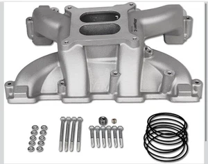 300-130 Dual Plane Mid-Rise Ansaugstutzen Aluminium kompatibel mit GM LS1 L... - Bild 1 von 7