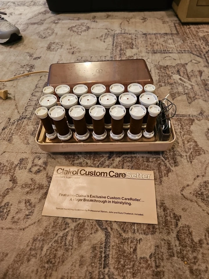 Clairol Custom Care Setter Hair Hot Rollers Curlers Model KF-20 W/ Clips Vtg EUC - Image 1 of 4