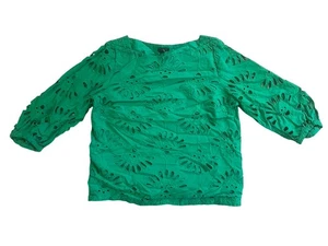 Ann Taylor grün 3/4 Ärmel 100 % Baumwolle Top-Small Petite - Bild 1 von 3