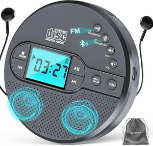 2000mAh Rechargeable Discman CD Player:Portable Player with Bluetooth Grey - Picture 1 of 7