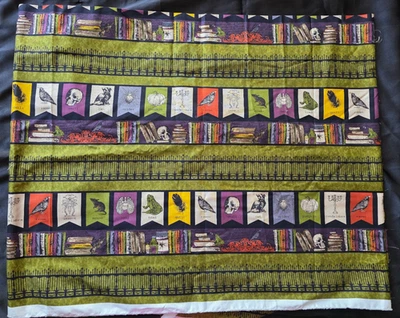 3 Yds Poe Inspired Books Quilt Sewing Fabric Andover Fabrics Skull Raven Frog Et - Image 1 of 3